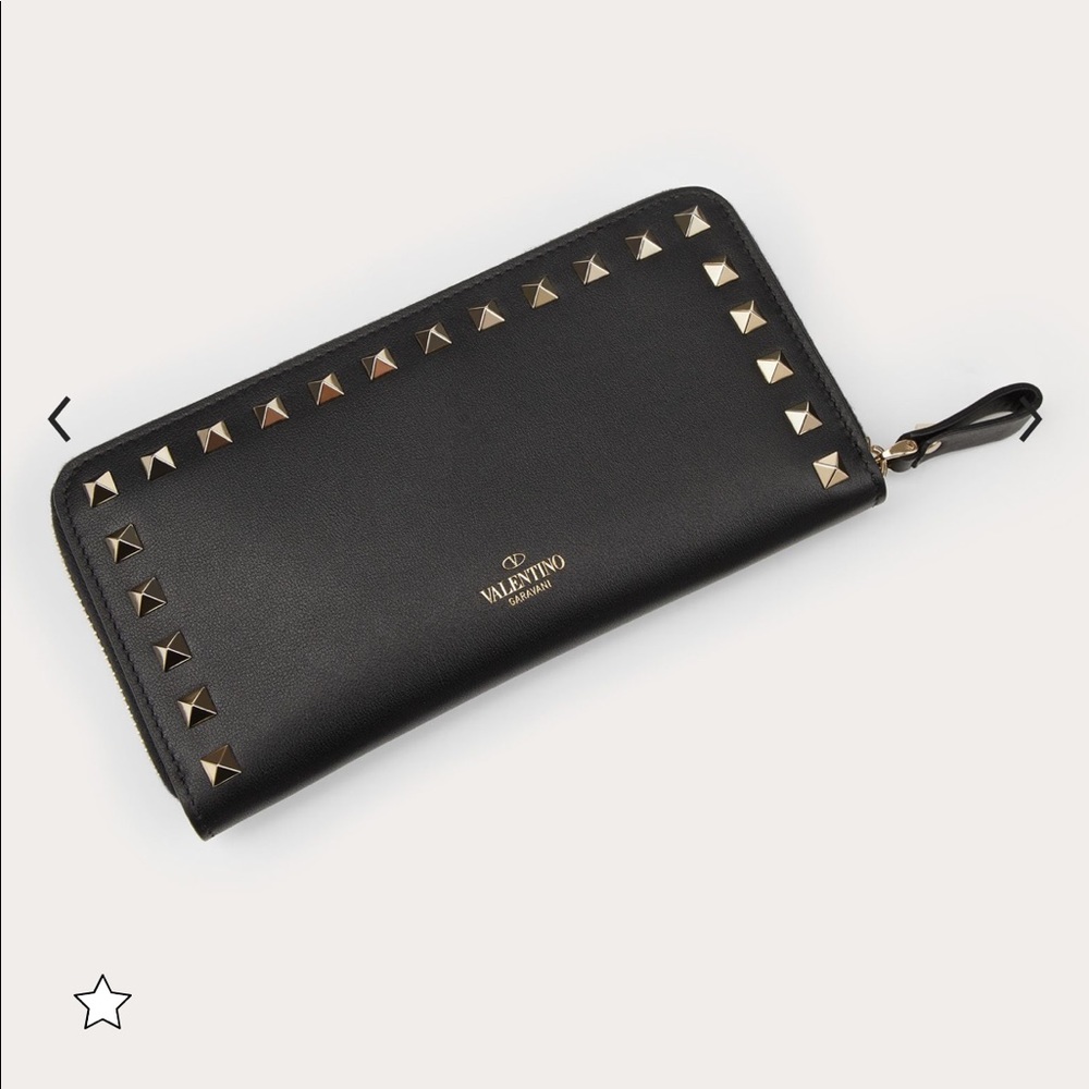 Valentino Rockstud Leather Continental Wallet